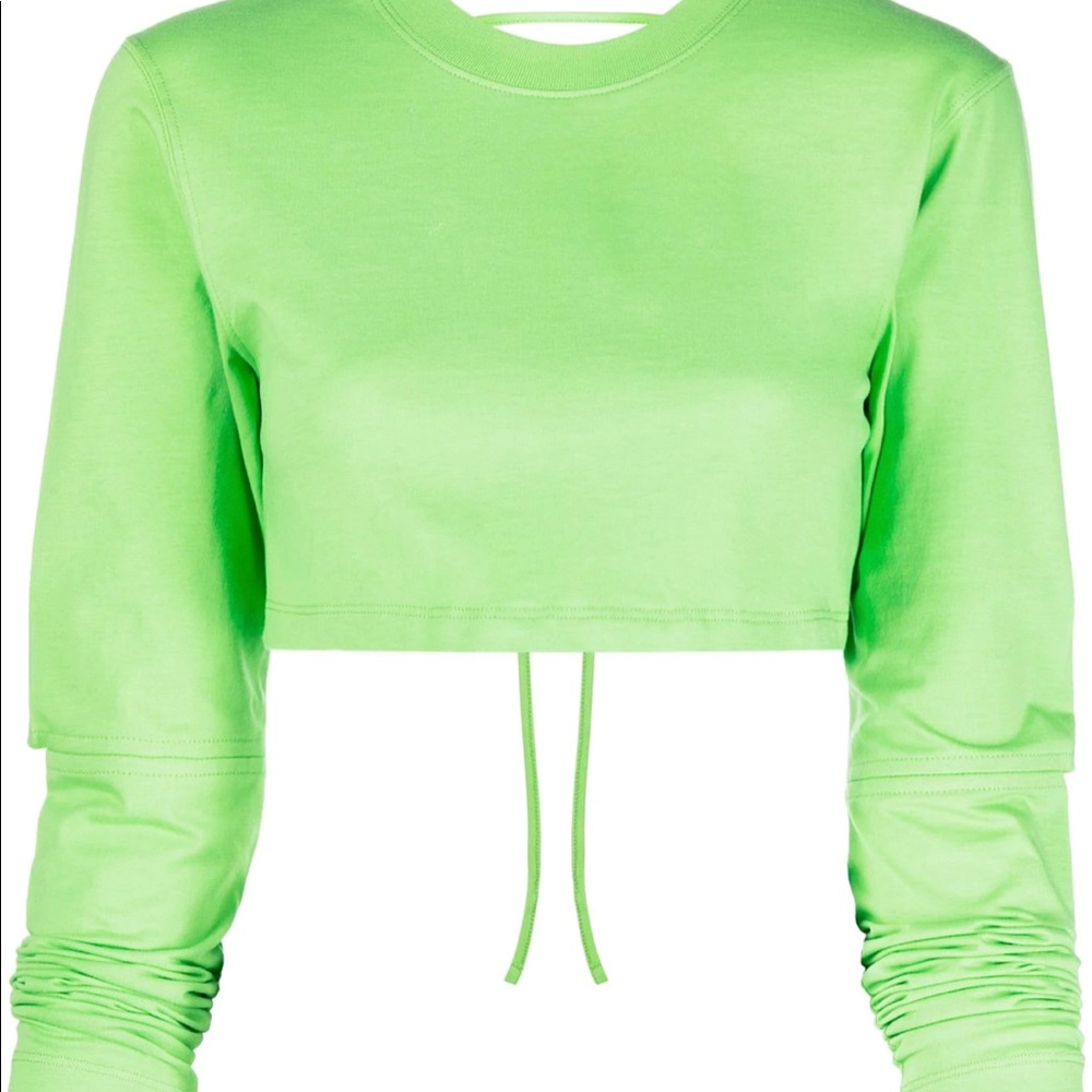 Jacquemus cropped cutout green Tshirt